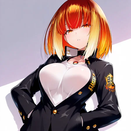<lora:tekka01:1>,tekka \(bombergirl\),score_9,score_8_up. score_7_up,masterwork,masterpiece,looking at viewer,gakuran,