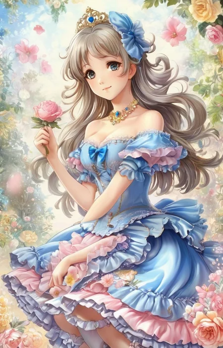 masterpiece,best quality,<lora:tbh356-sdxl:0.6>,illustration,style of patten of Rococo portrait of idolmaster cinderella girls,