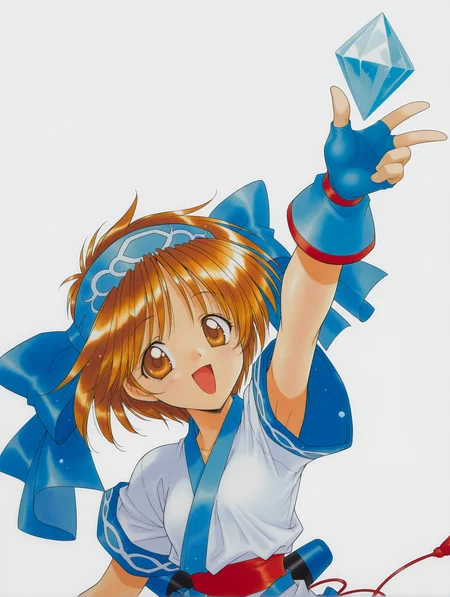 masterpiece,best quality,newest,1girl,solo,
<lora:rimururu_ilxl_v1.3:1>,n_rimu,brown hair,brown eyes,r_bow,r_clothes,fingerless gloves,Conle,crystal,<lora:Fixhands_anime_bdsqlsz_V1:1>,dynamic_angle,cinematic_angle,looking_at_viewer,white_background,simple_background,standing,upper_body,face_focus,reaching towards viewer,:d,