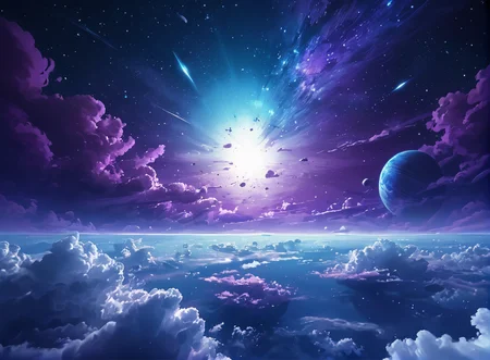 masterpiece,8k,high resolution,
<lora:space_backround-XL-7:0.6>,
space_backround, scenery, no humans, cloud, sky, , star (sky) ,blue and purple theme