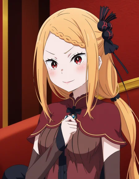 <lora:Priscilla_Barielle_ReZero:1>, red blonde hair, red eyes, priscilla barielle,
