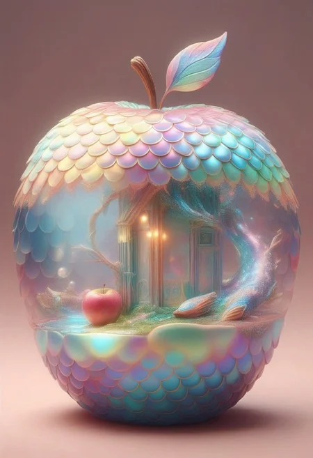 lovely double exposure image by blending together a stormy sea and a glass apple. The sea should serve as the underlying backdrop, with its details subtly incorporated into the glossy glass apple, sharp focus, double exposure, glossy glass apple, translucent glass figure of an Kaki, sea inside, lifeless, dead, glass apple, earthy colors, decadence, intricate design, hyper realistic, high definition, extremely detailed, dark softbox image, raytracing, cinematic, HDR, photorealistic