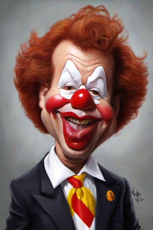 Masterpice,High Quality,
 <lora:PE_Caricature:0.8> PECaricature,
ronald mcdonald