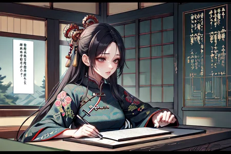 highly insanely detailed, masterpiece, top quality, best quality, highres, 4k, 8k, RAW photo, (very aesthetic, beautiful and aesthetic),
(code_style,codestyle),english text,japanese text,traditional chinese text,(sympattern,geometric pattern:1.2),symbolic patterns,vignette,
<lora:CodeStyle (half generic class)_564920:0.5>,
(1girl:1.3), 1other,
at dusk,âââ