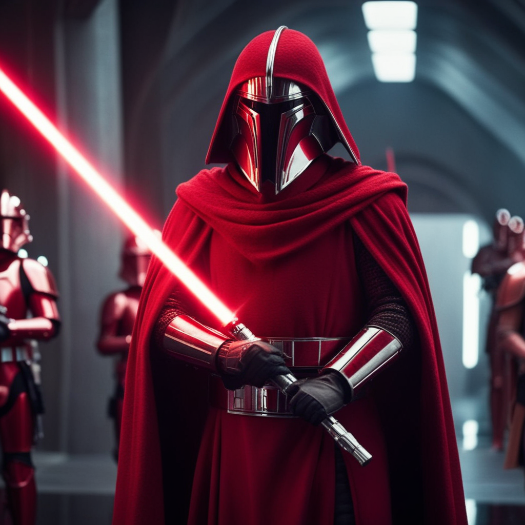 cinematic film still of  <lora:Crimson Guard:1>
Crimson Guard a person in a red robe and armor holding a force pike Star Wars Universe, shallow depth of field, vignette, highly detailed, high budget, bokeh, cinemascope, moody, epic, gorgeous, film grain, grainy
