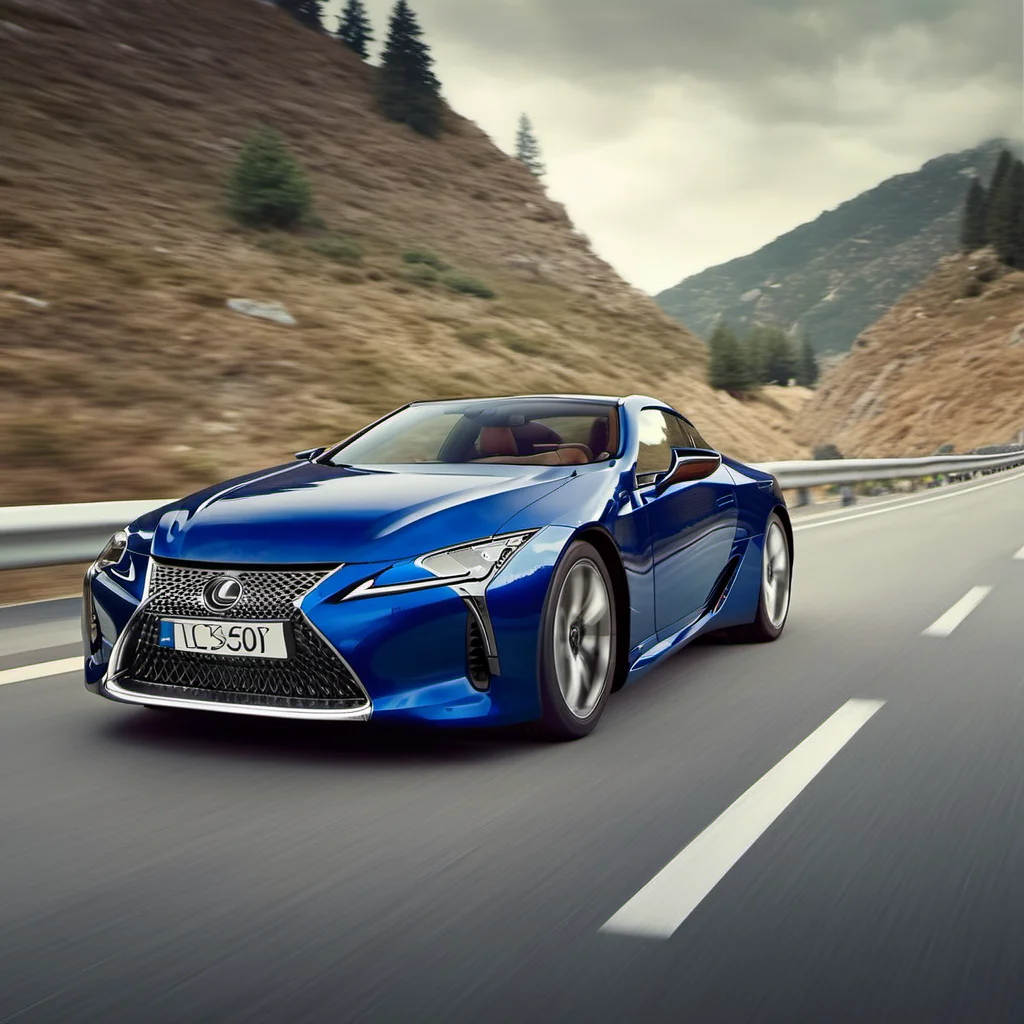 realistic photo of a lexuslc car on the road, realistic, <lora:LexusLC_SDXL_v1:1>