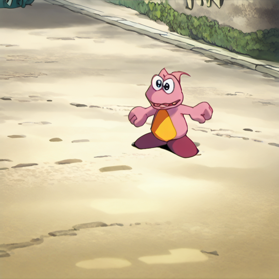 <lora:Hoshi_no_Kaabi_Style_Concept:1> hnkscreencap, fake screenshot  <lora:Character_Jinjo_Banjo_Kazooie:1> jinjo, no humans