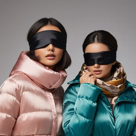 satin_scarf_blindfold, two women, puffer jackets
<lora:satin_scarf_blindfold:0.3>