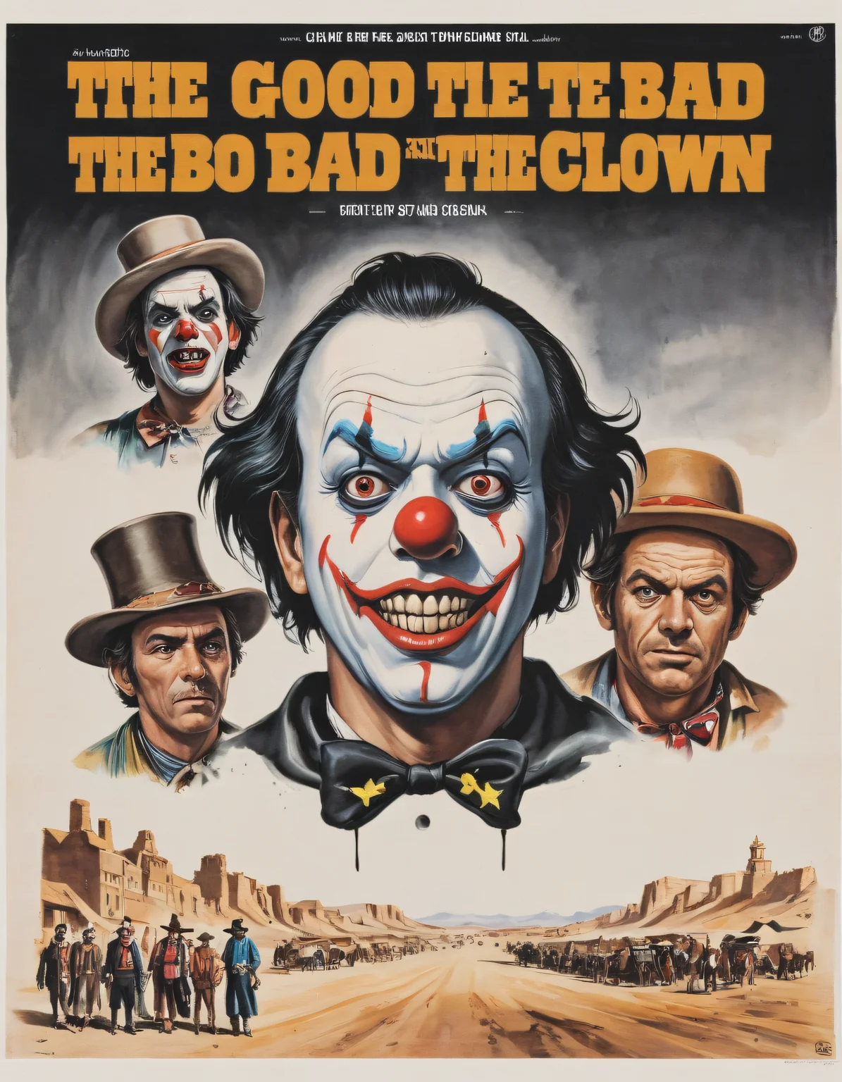 the good, the bad and the clown, classic movie poster