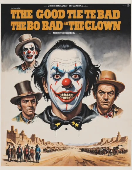 the good, the bad and the clown, classic movie poster