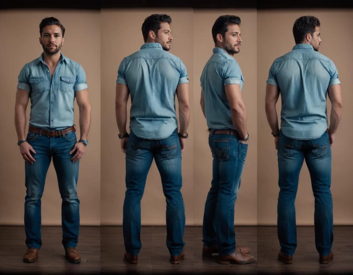 cinematic film still multiple views, a man, jeans, denim, watch, t-shirt, standing,
<lora:MultipleViewsXL:0.75>, , <lora:FILM_PHOTOGRAPHY_STYLE:0.25> . shallow depth of field, vignette, highly detailed, high budget, bokeh, cinemascope, moody, epic, gorgeous, film grain, grainy