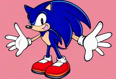 score_9, score_8_up, colored pencil, sketch, Break
sketch, 1boy, male focus, gloves, furry, furry male, solo, shoes, full body, standing, animal ears, animal nose, open mouth, tail, simple background, teeth, smile, body fur, socks, outstretched arms, outstretched arm, spiked hair, LuisEXE, 1boy, Hedgehog, dark blue fur, softer arms, black eyes, small reddish glowing pupils, black sclera, colored sclera slightly pink bloody tears, slimmer, white gloves, red shoes, two tone fur, horror,
thin arms, narrow shoulders, petite,
hand on hip, finger wag
cowboy shot, standing, looking at viewer, smile, upper body:2,
heavy lines:4, line art:2, flat colors:2
