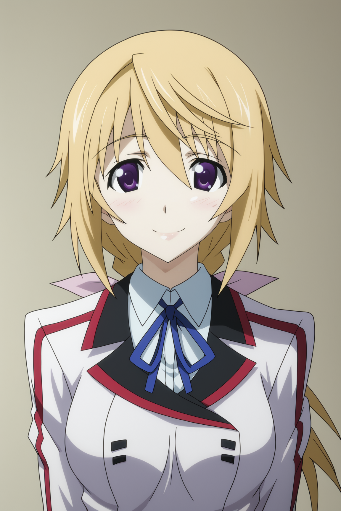 score_9, score_8_up, score_7_up, source anime, prefect lighting, very aesthetic, BREAK, anime coloring, anime screencap,
<lora:charlotte_dunois_v3-pdv6:1>, 1girl, charlotte dunois, infinite stratos, blonde hair, purple eyes, low ponytail,
infinite stratos academy school uniform,
BREAK, looking at viewer, smile, upper body, portrait, close-up, 
BREAK,