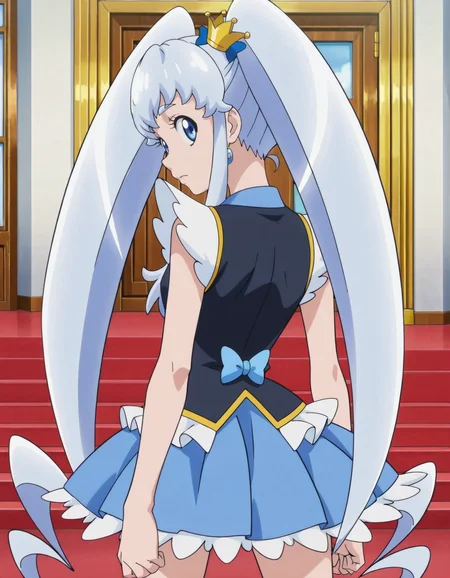 anime screencap, solo,1girl,cureprincess,looking at viewer,small breasts,from behind,skirt<lora:cureprincess_IL:0.8>
high definition,amazing quality,best quality,very aesthetic,masterpiece,absurdres,