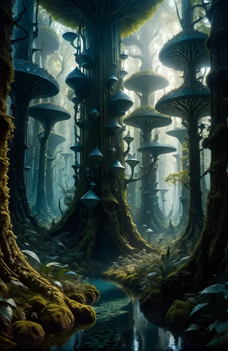 a beautiful matte painting of glass forest, m. c. escher and gustave dore and sam spratt, cinematic, dynamic lighting, concept art, realistic, realism, colorful
and high sharpness, Sony Alpha 7R IV, 50mm lens, f/2.8 , 1/50s , iso3200
close-up ,  <lora:sdxl_photorealistic_slider_v1:2>
and Fantasy , Exaggeration , Surreal<lora:add-detail-xl:1>