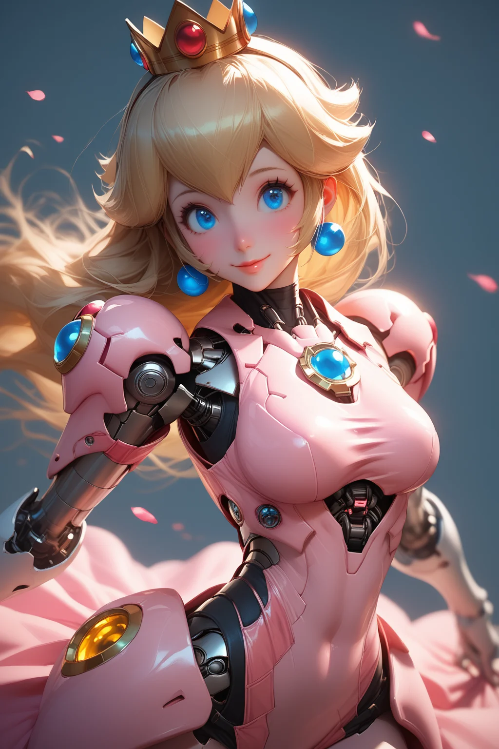 score_9, score_8_up, score_7_up, BREAK, 1girl, <lora:SciFi-Outfit-PDXL:1> scifioutfit, princess peach, smile, looking at viewer,