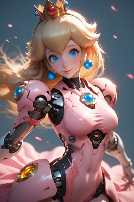 score_9, score_8_up, score_7_up, BREAK, 1girl, <lora:SciFi-Outfit-PDXL:1> scifioutfit, princess peach, smile, looking at viewer,