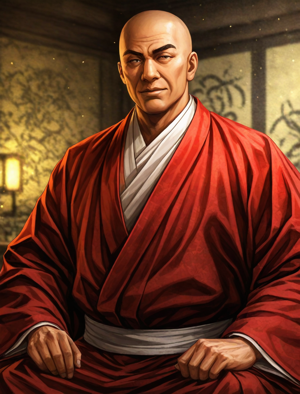 <lora:nobuyabo-style_XL_illustrious-noob_v1:1>nobuyabo style, 1boy, monk, best quality, masterpiece, high quality,newest, absurdres, highres,incredibly absurdres ,<lora:NoobV065sHyperDmd:1>