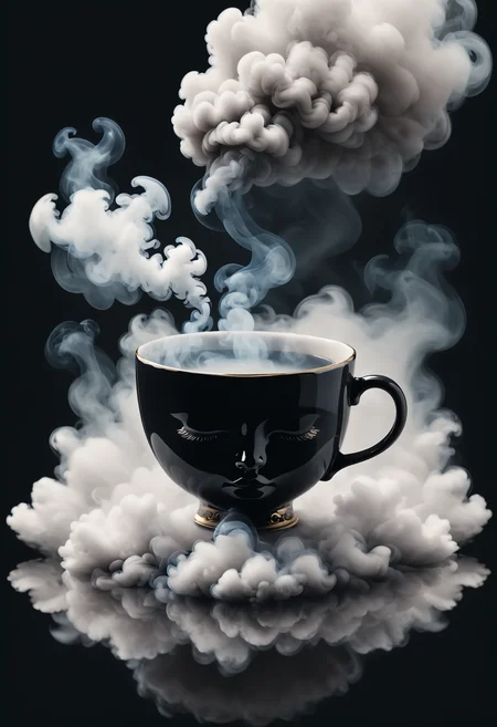 a teacup of sadness floating on smoke
<lora:dvr-smk-sdxl:1>