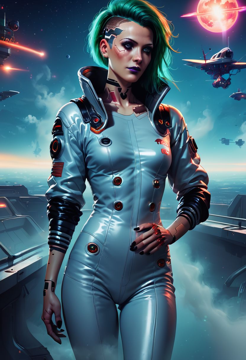 score_9, score_8_up, score_7_up,  cyberpunk style, 1girl, extremely beautiful woman, wearing a vibrant neonpunk spacesuit, petite, exploring city, atmospheric perspective, fog, sunbeam,  no characters, space ship, control panels, buttons