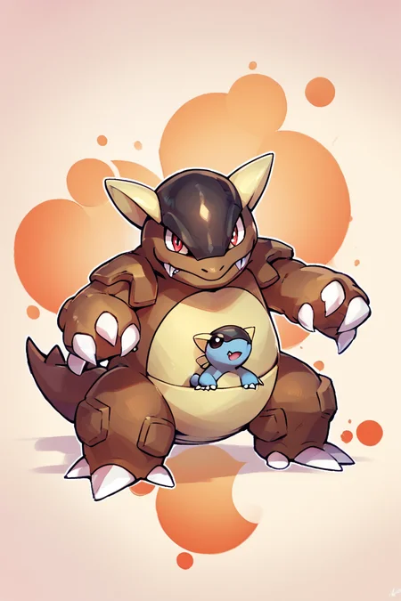 score_9, score_8_up, score_8, BREAK, zzkhan, no humans, claws, red eyes, black eyes, fangs, <lora:Kangaskhan_Pokemon_PDXL_v3:0.8>, BREAK, smile, looking at viewer, abstract background, white outline, embedding:zPDXL, Expressiveh, <lora:CatalystStylePDXL:0.6>, <lora:SDXLFaeTastic2400:0.5>, <lora:Expressive_H-000001:0.4>,