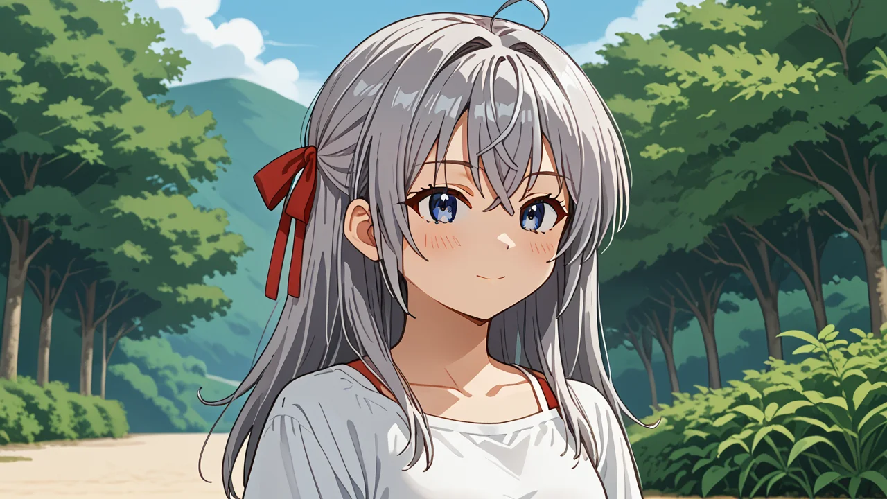 <lora:Alisa_Alya_Mikhailovna_Kujou_from_Alya_Sometimes_Hides_Her_Feelings_in_Russian:1>,  girl, summer, anime style, 1 girl, solo