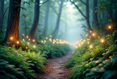 <lora:Flux-XL_Scenery:1>,flux-scenery enchanted forest, glowing lights, woodland path, mist, green foliage, serene setting, magical ambiance, photograph, realistic, soft lighting, nature