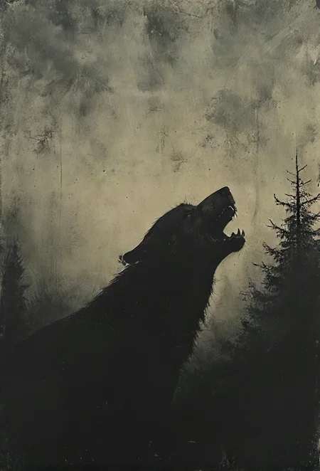 serenade of a (lonely:1.1) crying smiling wolf quivering under a cold blanked mourning a fallen friend, beautiful melancholic (solo:1.1) concert, depressive tears of silver, (sad:1.3) lines of a mountain mirror, (howling:1.3) at a sky beyond, moon, bittersweet faithful night, <lora:- SDXL - vanta-black_contrast_V3.0:0.8> <lora:Moody__Time:0.7>, <lora:Desolation:0.5>