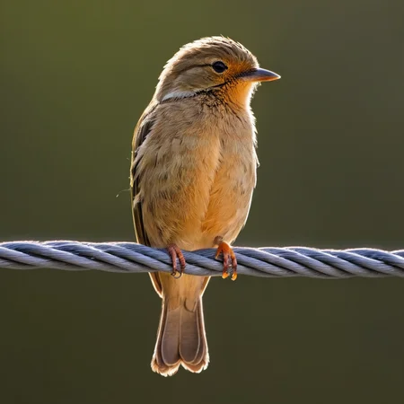 <lora:HMSGé¸ç±»æå½±XL-000001:1>,A cute little bird perching on a wire in the sunlight.