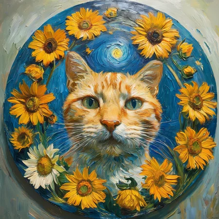 masterpiece,best quality,<lora:tbh323-sdxl:0.6>,cat in fisheye,flowers,<lora:tbh123-sdxl:0.6>,paint by Vincent van Gogh