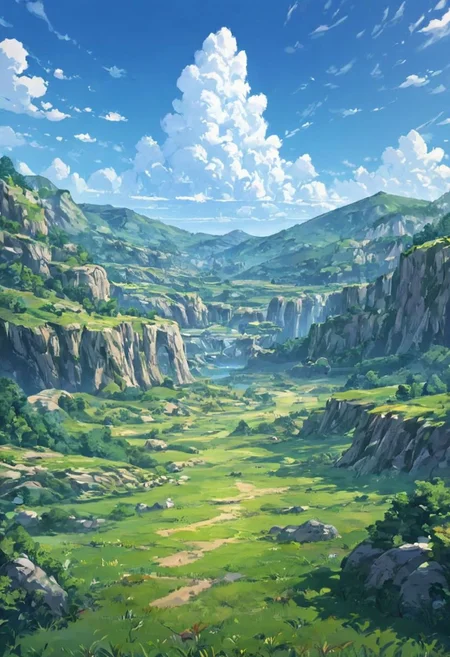 Create a land background ,masterpiece, ultra detailed, 8k, highly quality