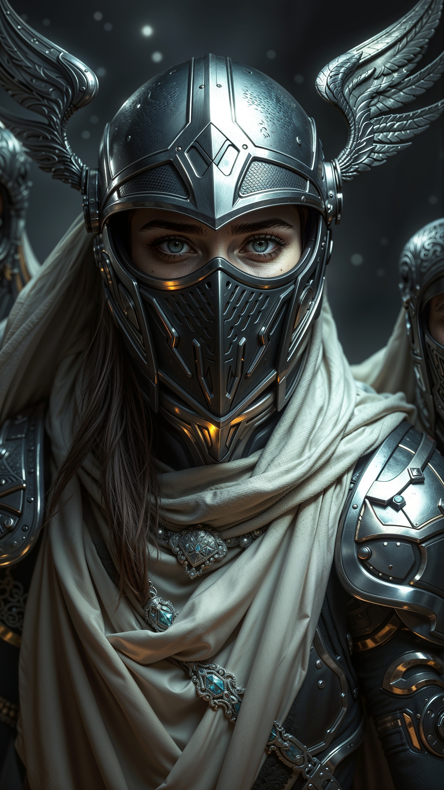 (A cinematic photography.:1.2) score_9, score_8_up, masterpiece, high-quality, a space knight, fantasy, intricate, elegant, highly detailed, lifelike, photorealistic, digital painting, concept art trending on artstation, smooth, sharp focus, in the style of john collier and alphonse mucha and jean delville, (intricate details:1.2), (Refined details:1.2), (best quality:1.2), (high resolution:1.2), highly detailed Highly detailed, hyper-realistic, soft lighting, HKMagic style