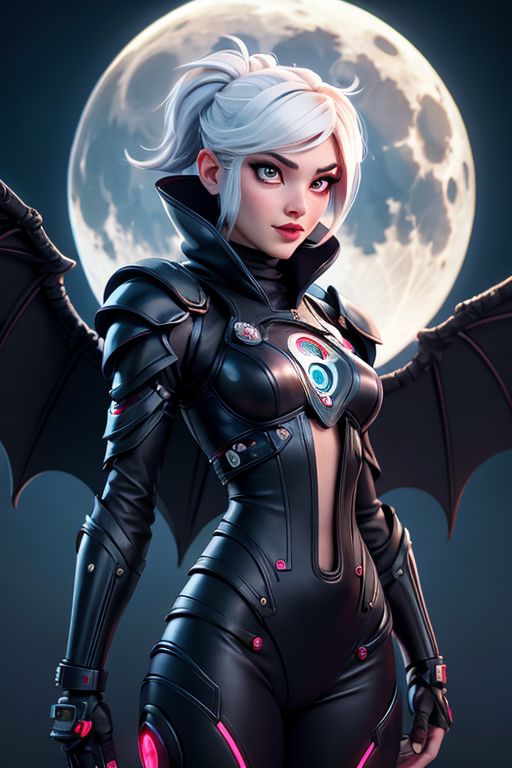 Cyber girl bionic vampire, formidable, white short punk hairstyle, almond-shaped eyes of the moon, scarlet arrows, shimmering skin, good smiles, black fluffy wings, smoke gray, burqa, wire with veil, pieces of carbon with platinum, art botanical, , aesthetically pleasing, beautiful, realistic, professional photo, 30mm lens, 1/250s, 4k, high resolution, hyperrealism, art-fantasy, animal art, art nouveau