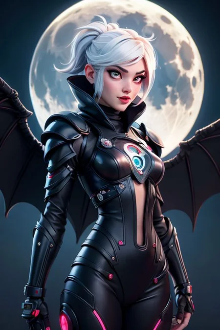Cyber girl bionic vampire, formidable, white short punk hairstyle, almond-shaped eyes of the moon, scarlet arrows, shimmering skin, good smiles, black fluffy wings, smoke gray, burqa, wire with veil, pieces of carbon with platinum, art botanical, , aesthetically pleasing, beautiful, realistic, professional photo, 30mm lens, 1/250s, 4k, high resolution, hyperrealism, art-fantasy, animal art, art nouveau