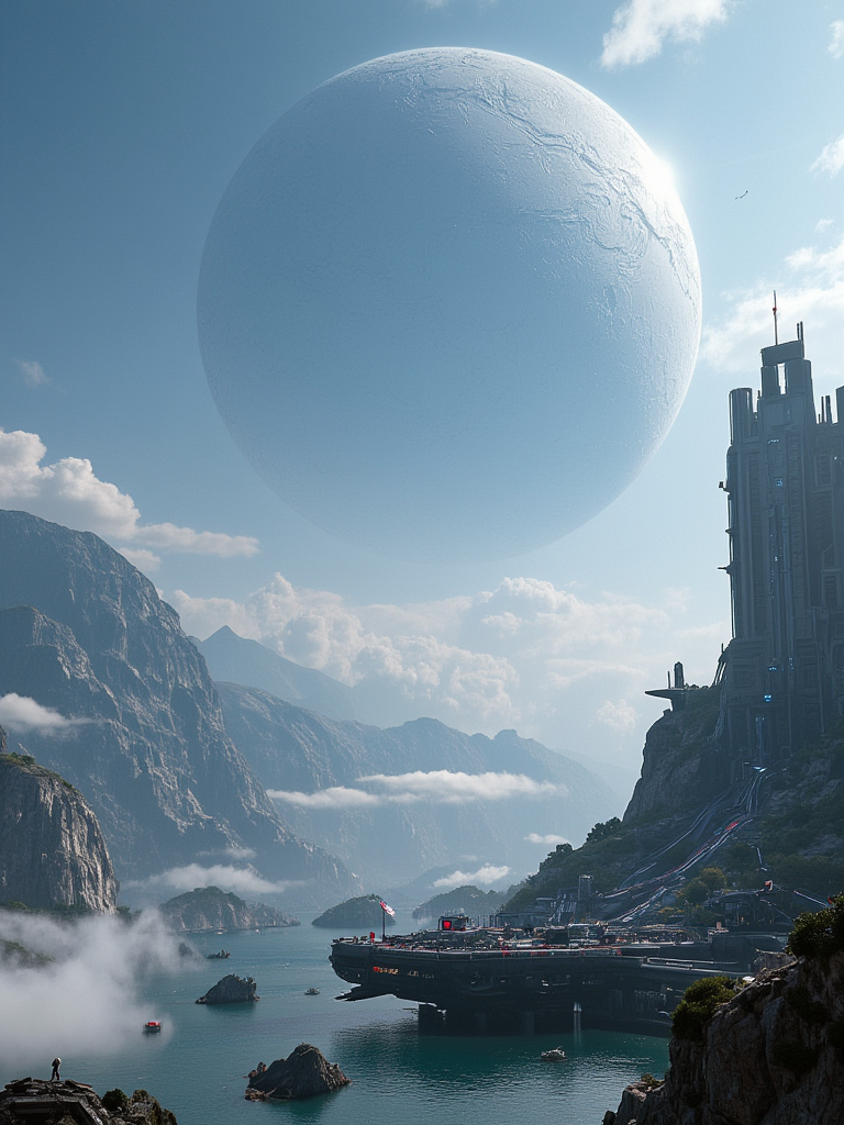 <lora:Space_Worlds_01__Poetic_flux_beta:1> sw01p_flux, beautiful landspace, islands, huge detailed planet, cyberpunk,