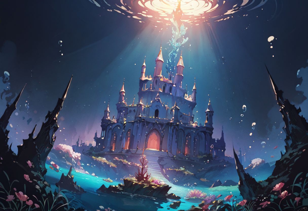 <lora:Kenva:1.0> score_9,score_8_up, score_7_up  knva, halftone effect, epic composition, masterpiece, underwater scenery,  (elegant water dragon  guarding the sunken ruined castle), very aesthetic, dramatic lighting, volumetric lighting, ultra sharp, best quality