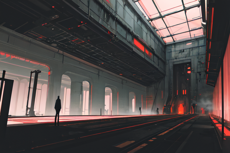 highly insanely detailed, masterpiece, top quality, best quality, highres, 4k, 8k, RAW photo, (very aesthetic, beautiful and aesthetic),  
tsutomu nihei,nihei_tsutomu,blame!,blame gakuen!,abara,TNstyle,sidonia_no_kishi,(mausoleum,tunnel,deep horizon,megastructure in background,space,spacecraft,hangar,lab,tower,city ruins,giant room,sidonia \(ship\)),tentacles,drainpipe,machinery,cables,tubes,industrial pipes,toha heavy industries,light particles,lantern,bones,bridge,star \(sky\),starry sky,gauna,gauna mech,wire,fence,clouds,dark sky,black sky,smoke,steam,fog,mist,foggy,walkway,dome,concrete walls,metal walls,air conditioner,buildings, 
<lora:blameLora_v10:0.5>, 
(1girl:1.3), 
solo focus, 
cemetery,graveyard,pale pink background,yellow and red background,neon pink background,(colored geometric background,solid color background,colored digital glitch background),âââ