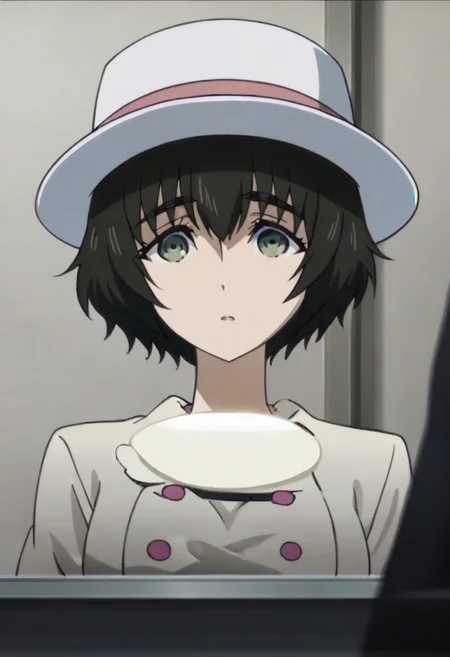 source_anime, official anime artwork, screencap, anime screencap, best quality, <lora:Mayuri_Shiina:1>solo girl, green eyes, thick eyebrows, Mayuri coat, white headwear, ,,,,,,,,,,,,,,,,,anime coloring, anime screencap, 1girl,Solo ,, anime,PUFFY nipple,huge breasts,,,official art, Uncensored ,Unedited ,,,,,,,,,,,,,,