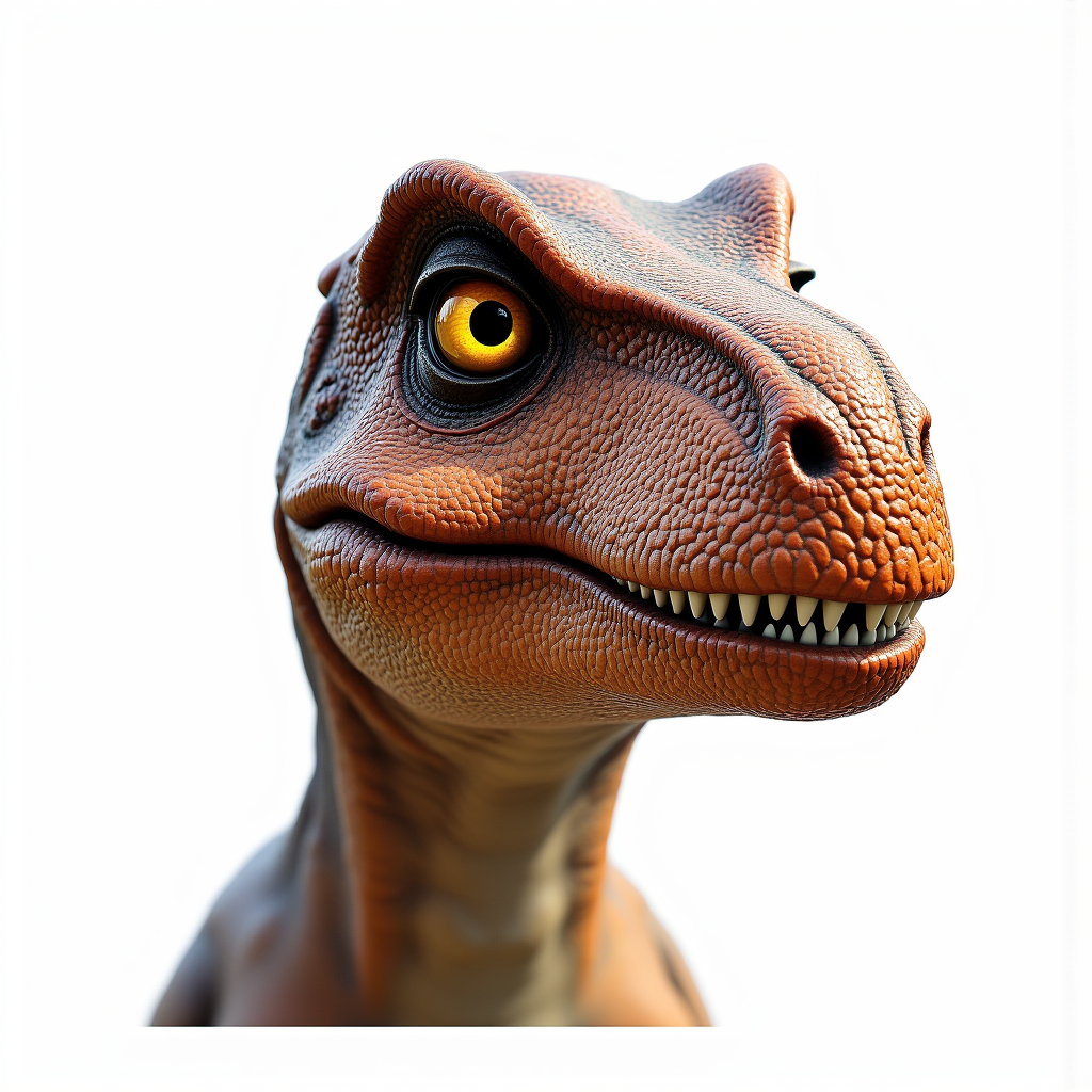 Hyperrealistic art of  <lora:detailed photorealism style v3:1>
detailed photorealism style, hyperrealism art style, realistic textures, photorealistic style, Hyperrealism (visual arts), A cinematic skin texture style still image of a close up of a dinosaur with a white background, detailed wrinkles, skin tags, perfect skin tone color, stretch marks, hyperrealism, realism, unrealengine, realistic, detailed skin pore, film still, still photography style, sharp style, detailed style, perfect style, perfection style, Kodak film skin color tone style, fujifilm skin tone color style, professional photography style, skin textured, skin texture style, perfect face, perfect mouth, perfect nose, perfect lips, perfect eyes, perfect ears, perfect skin, perfect skin pores, perfect body, perfect hair, very detailed skin pores, perfect skin texture style, solo, simple background, white background, closed mouth, yellow eyes, teeth, from side, no humans, animal, sharp teeth, claws, animal focus, dinosaur, transparent background, scales, traditional media, trex, Extremely high-resolution details, photographic, realism pushed to extreme, fine texture, incredibly lifelike