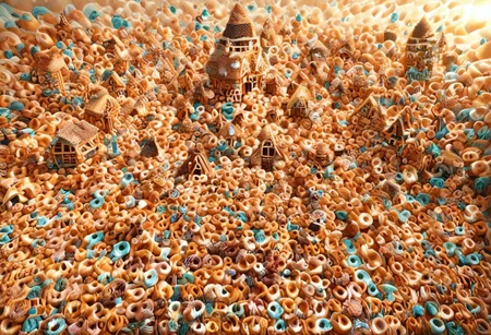 d0nu71f13d, made of doughnuts, Honeycomb Morph, honeycomb, Cliff House