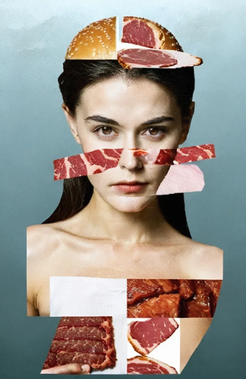 split composition, 1girl, meat, <lora:å岿å¾:0.65>