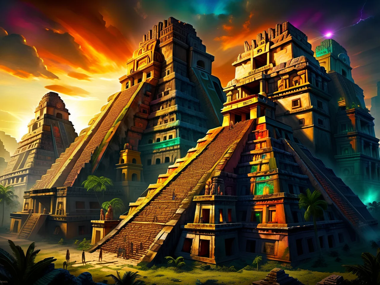 <lora:CulturePunkAI_1Pruned:.9> TotemPunkAI Maya city Highly detailed, amazing, Impressive lighting, vibrant colors, Ultra Realistic, High quality, Highly detailed, trending on artstation