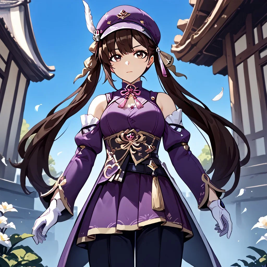 score_9,score_8_up,score_7_up, masterpiece, best quality, very aesthetic, absurdres, BREAK, 1girl, sushangdef, brown eyes, brown hair, long hair, twintails, braid, hair ornament, medium breasts, BREAK,
sushangdef, brown eyes, brown hair, long hair, twintails, braid, hair ornament, medium breasts, BREAK,
monocle, cabbie hat, purple headwear, hat feather, bare shoulders, dark purple shirt, purple skirt, jewelry, blue gemstone, ribbon, sleeveless shirt, purple sleeves, white gloves, gem, puffy sleeves, long sleeves, baggy pants, BREAK,
japanese garden, best quality, great quality, absurdres, masterpiece, best quality, very aesthetic, absurdres, <lora:Kazuhiro_style_v2:0.8>