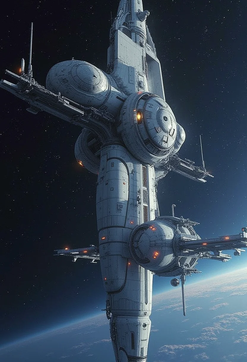 yfg-taal A space station shaped like a beautiful woman's face