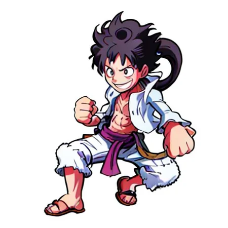 gear fifth ,  toon style, brawwl, 1boy, wanostyle, monkey d luffy,