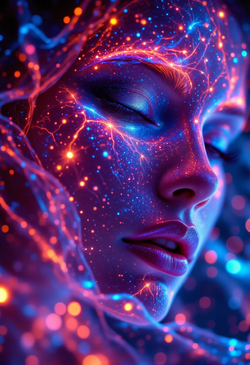 Create a highly detailed,high-resolution image of an otherworldly close-up shot capturing the serene beauty of a woman's face as she floats in an ethereal state during a vivid psilocybin mushroom experience. Depict her features radiating with soft colors and shimmering hues evoking magic and wonder,set against a dreamlike backdrop.,<lora:New_Fantasy_CoreV4_FLUX:1>,<lora:FLUX_Bioluminescent_Concept:1>,bo-bioluminescent,<lora:aidmaMJ6.1_v0.5_3:0.7>,aidmamj6.1,<lora:aidmaFLuxPro1.1_v0.3:0.7>,aidmafluxpro1.1,<lora:aidmaImageUpraderv0.3:0.35>,aidmaimageupgrader,