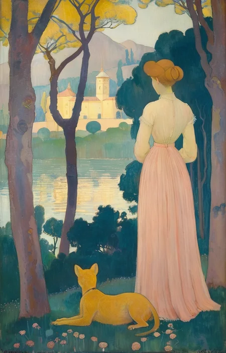 masterpiece,best quality,<lora:tbh380-sdxl:0.6>,illustration,style of Maurice Denis animals