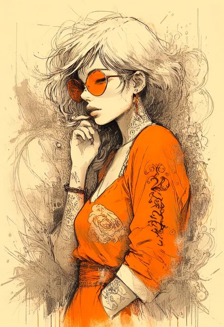 HAND CRAFTED. SCIENTIFIC PERFECTION. EXTREMELY (((EROTIC POSE))) STUDY SKETCHES. (PENCIL SKETCH and [Special Ink-drawing mode]). clean simplicity. Multi parts. DYNAMIC VIEW. DUTCH ANGLE. elusive. (((gang tattoos))). (((TEXT, characters ART))) (extremely erotic deep orange lingerie:1.5). woman at (22 years:1.5), (well-fed art student). artful. calligraphic commented. (by MANSON:1.5). (caught cheater:1.7). from behind, (ass focus:1.7). washed other persons shadow