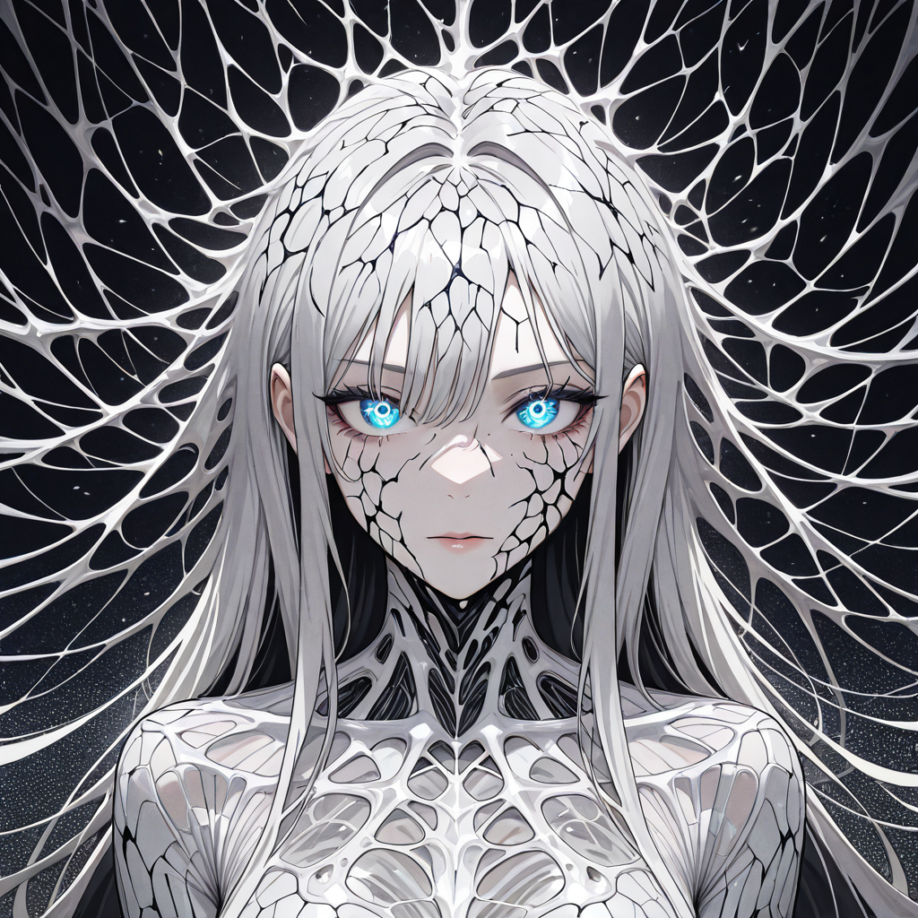 masterpiece, best quality, amazing quality, very aesthetic, 
1girl, solo, wearing clothing:(neural vein web, abstract ink branches, smoky organic spread),portrait,
, <lora:textural_art-6-illus:0.8>,