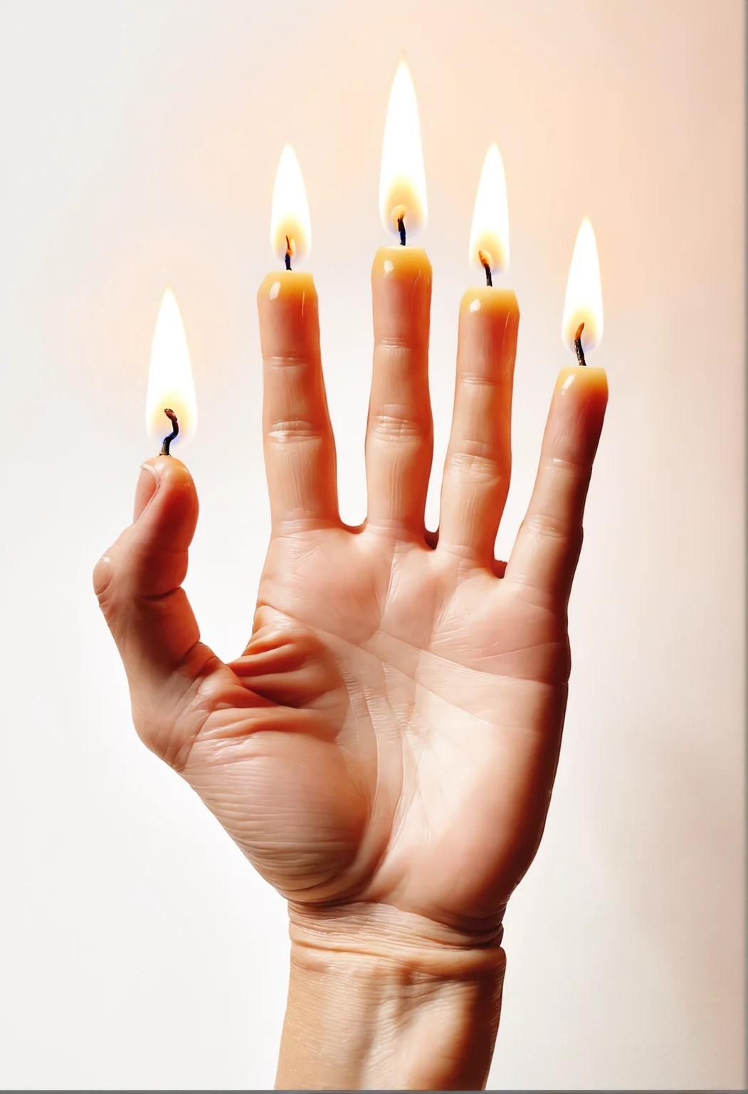 1hand, fingers as candles
